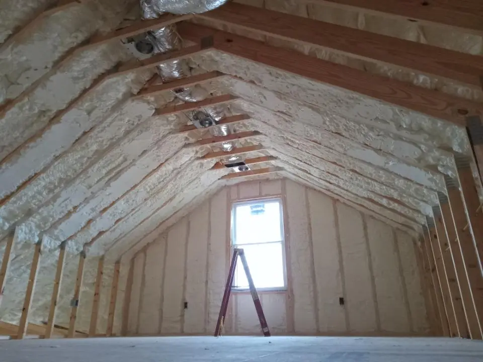 Spray foam roofing application for Crawl Space Insulation project in Charlottesville